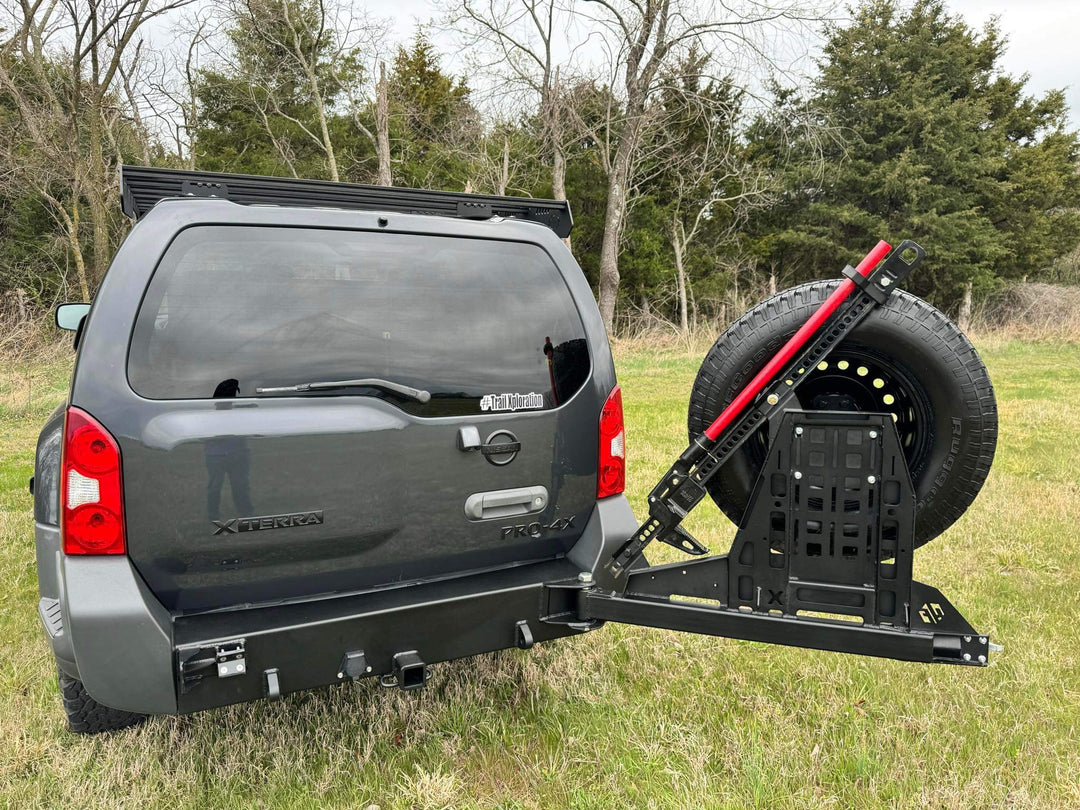 2005 2015 Nissan Xterra Rear Bumper Steel with Swing Arm HeftyFabworks
